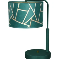 Sklep Kaja Stylowa, zielona lampa stołowa z abażurem MLP7581 z serii ZIGGY | Kaja Oświetlen* Lampki Stołowe Z Abażurem|Tradycyjne Lampki Stołowe
