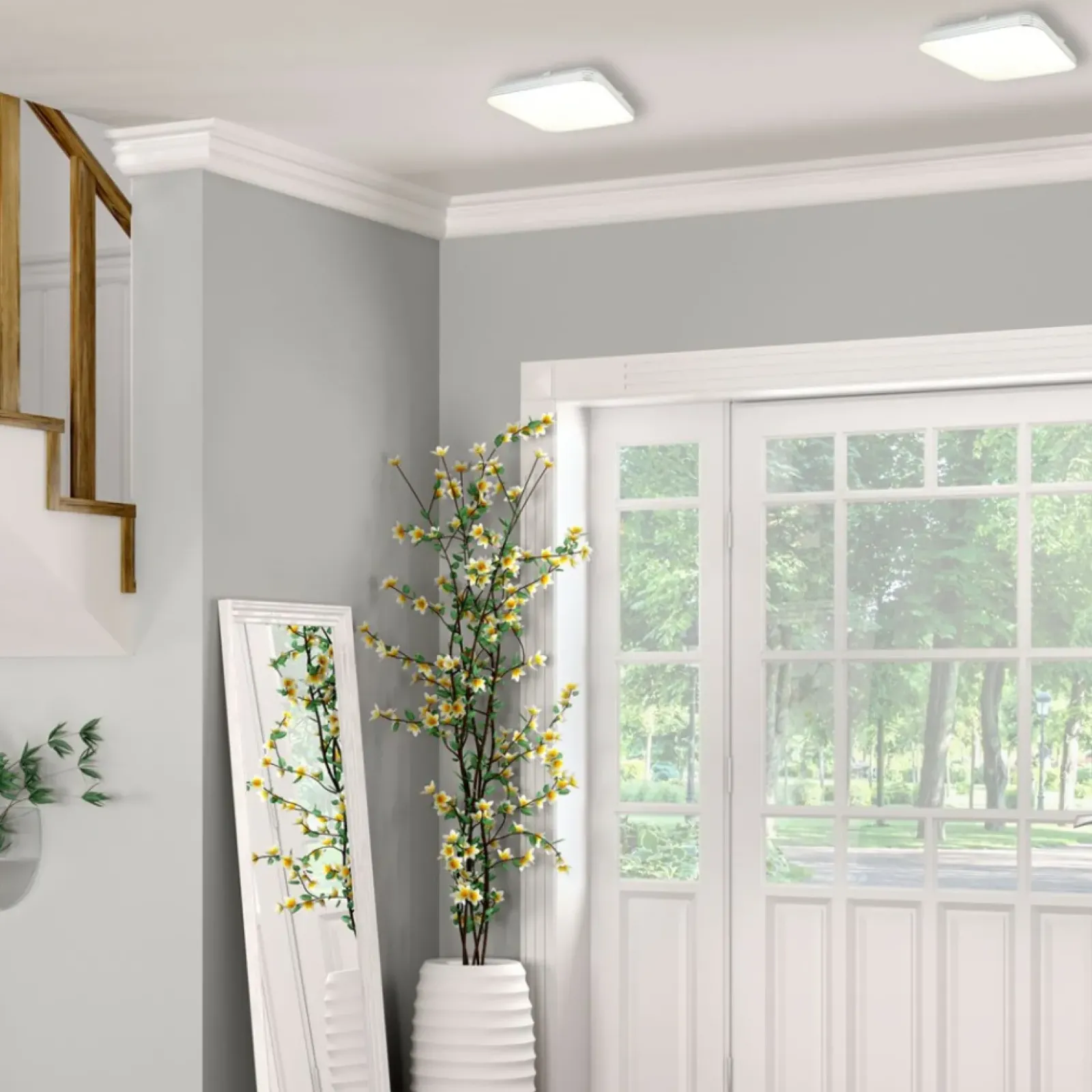 Sklep Kaja Stylowy plafon LED, srebra ramka 26x26cm 4000K EK5362 AJAX | Kaja* Lampy Led|Plafony Klasyczne