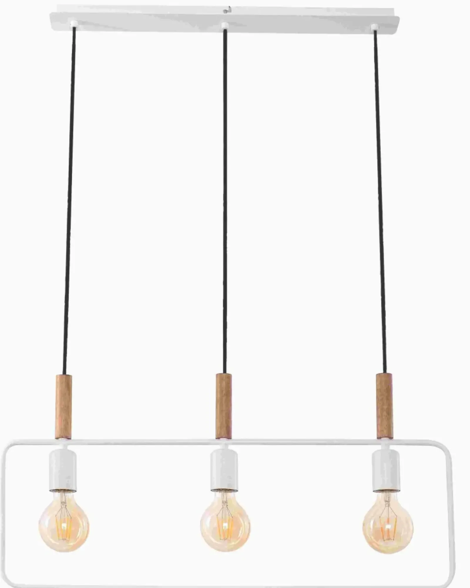 Sklep Kaja Subtelna, biała lampa wisząca z drewnem 33-73532 z serii FRAME | Kaja czarny Best Sale