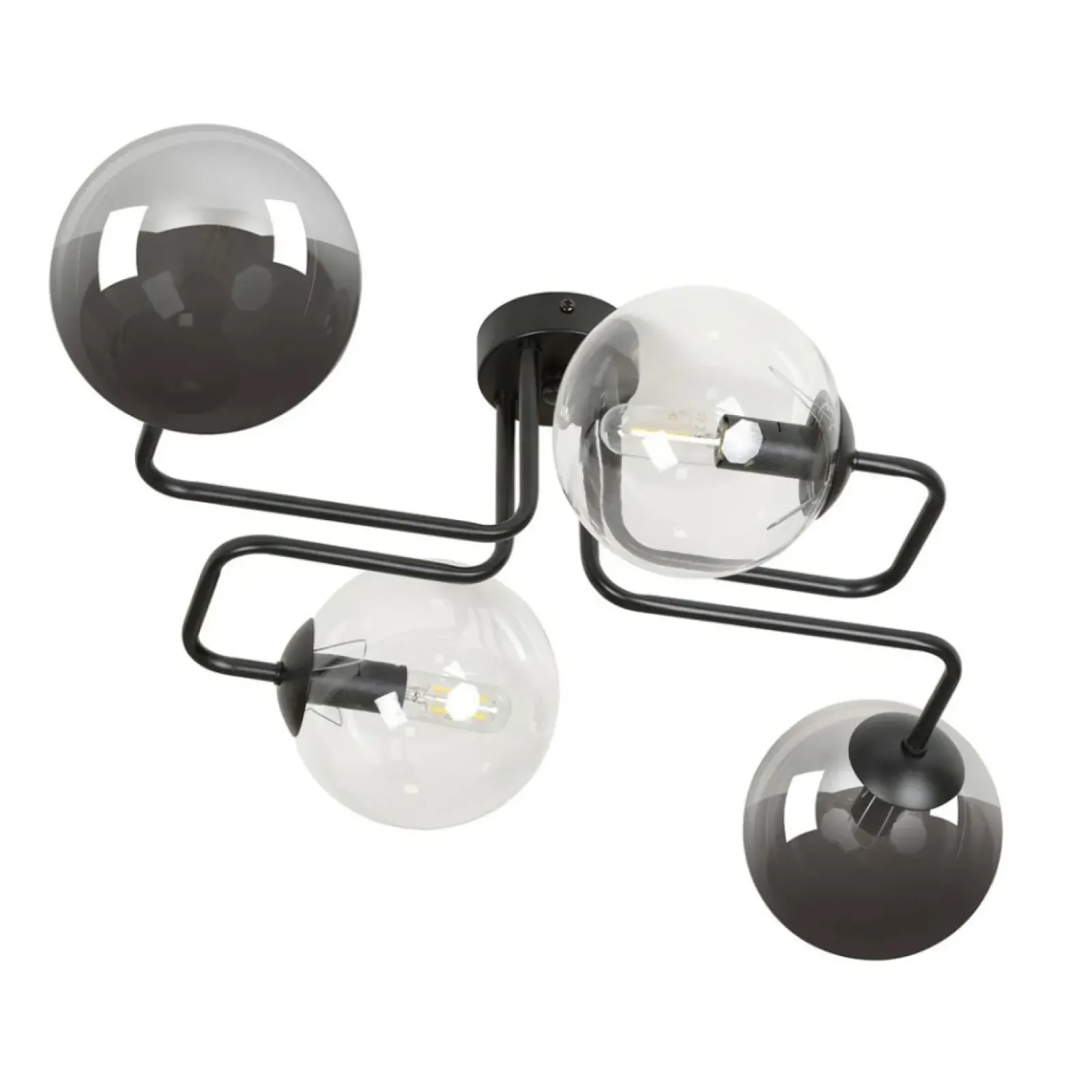 Sklep Kaja Symetryczna czarna lampa sufitowa z kloszami 843/4M3 | Kaja Best