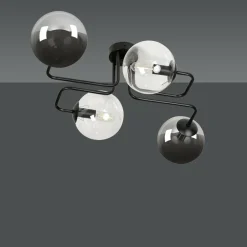 Sklep Kaja Symetryczna czarna lampa sufitowa z kloszami 843/4M3 | Kaja Best