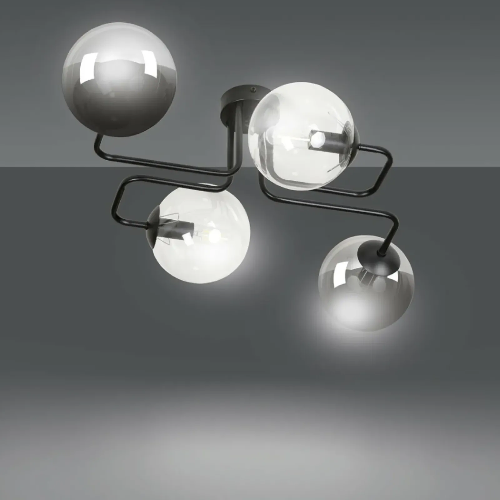 Sklep Kaja Symetryczna czarna lampa sufitowa z kloszami 843/4M3 | Kaja Best