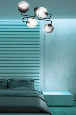 Sklep Kaja Symetryczna czarna lampa sufitowa z kloszami 843/4M3 | Kaja Best