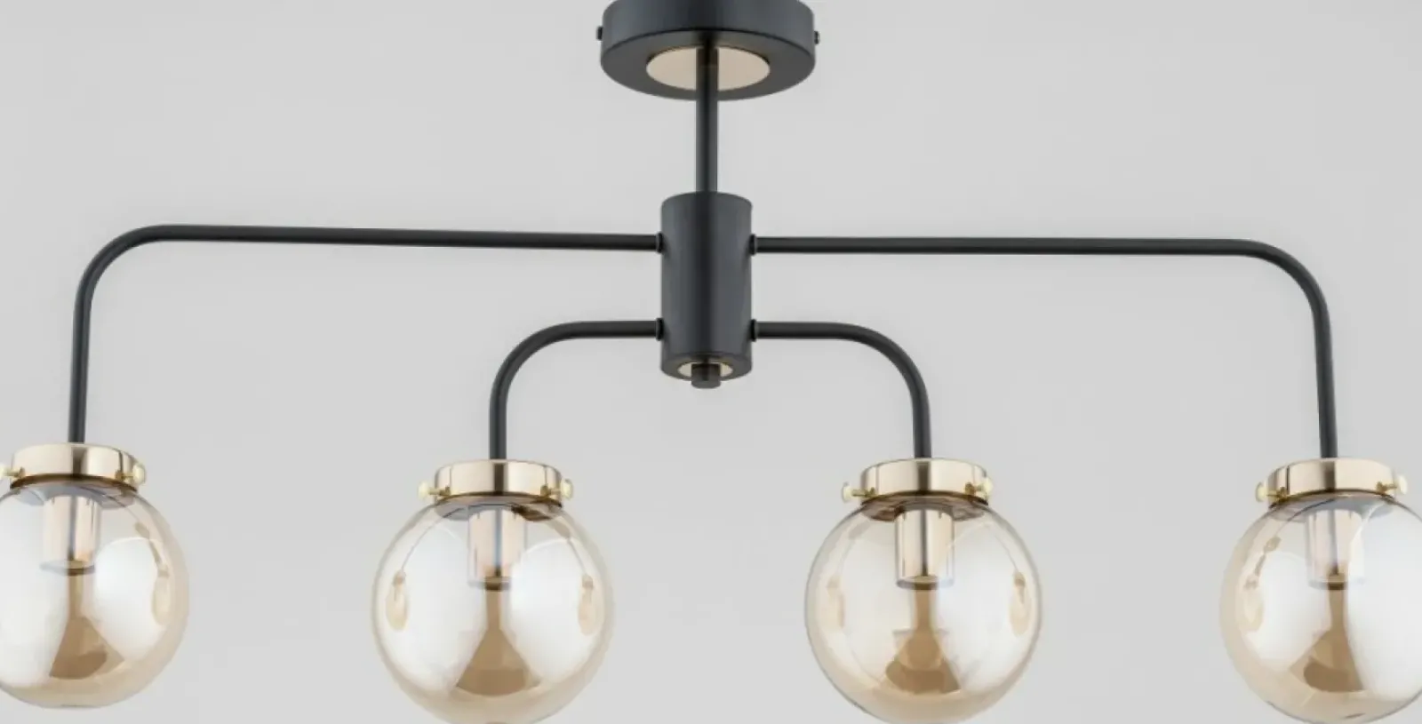 Sklep Kaja Symetryczna lampa sufitowa na 4 bursztynowe klosze AL 25504 | Kaja Shop