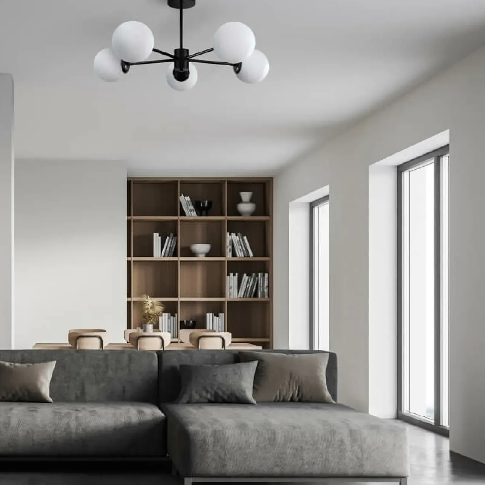 Sklep Kaja Symetryczna lampa sufitowa z kulami LP-1345/5P BK z serii ROMA | Kaja Best Sale