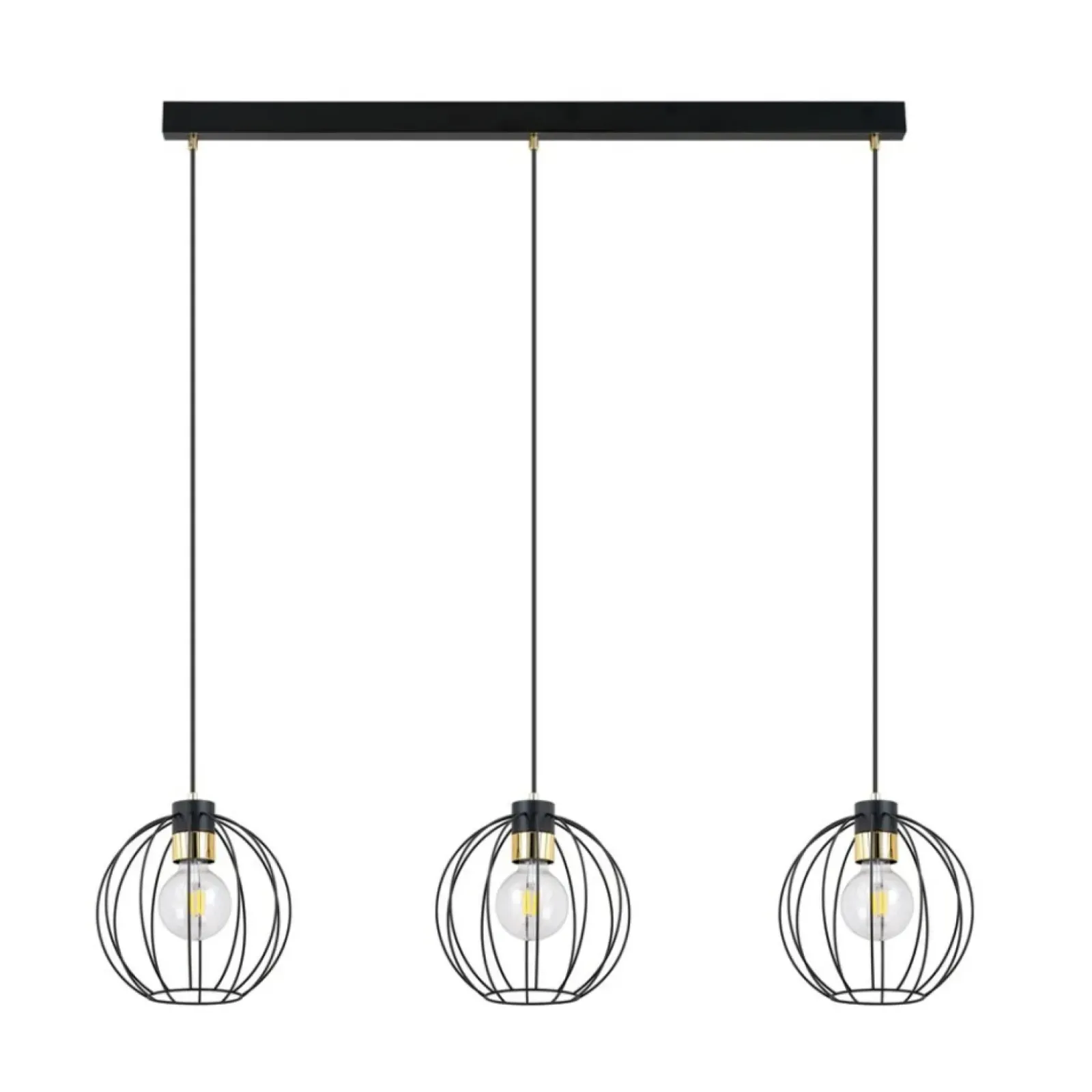 Sklep Kaja Symetryczna lampa wisząca na listwie czarno-złota 1222/3 z serii GINO Outlet