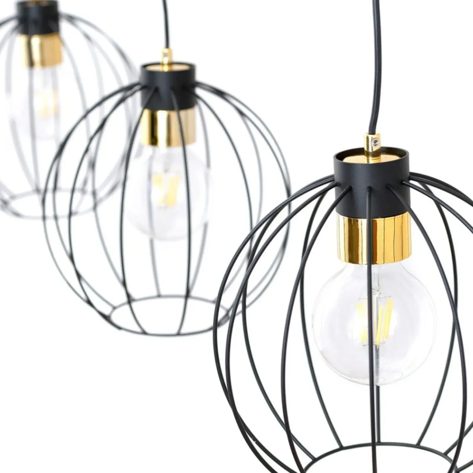 Sklep Kaja Symetryczna lampa wisząca na listwie czarno-złota 1222/3 z serii GINO Outlet