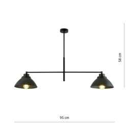 Sklep Kaja Symetryczna, podwójna lampa sufitowa z metalu 1211/2 z serii MAVERICK czarny Cheap