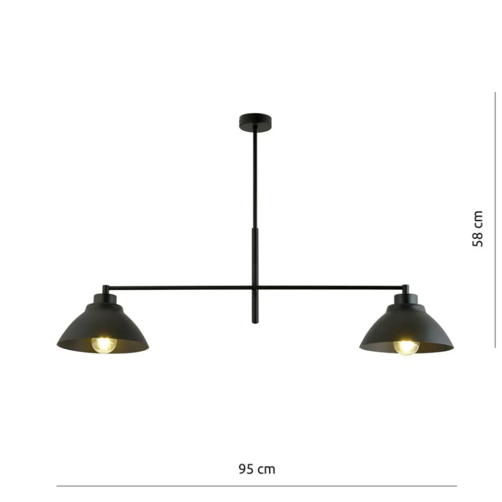 Sklep Kaja Symetryczna, podwójna lampa sufitowa z metalu 1211/2 z serii MAVERICK czarny Cheap