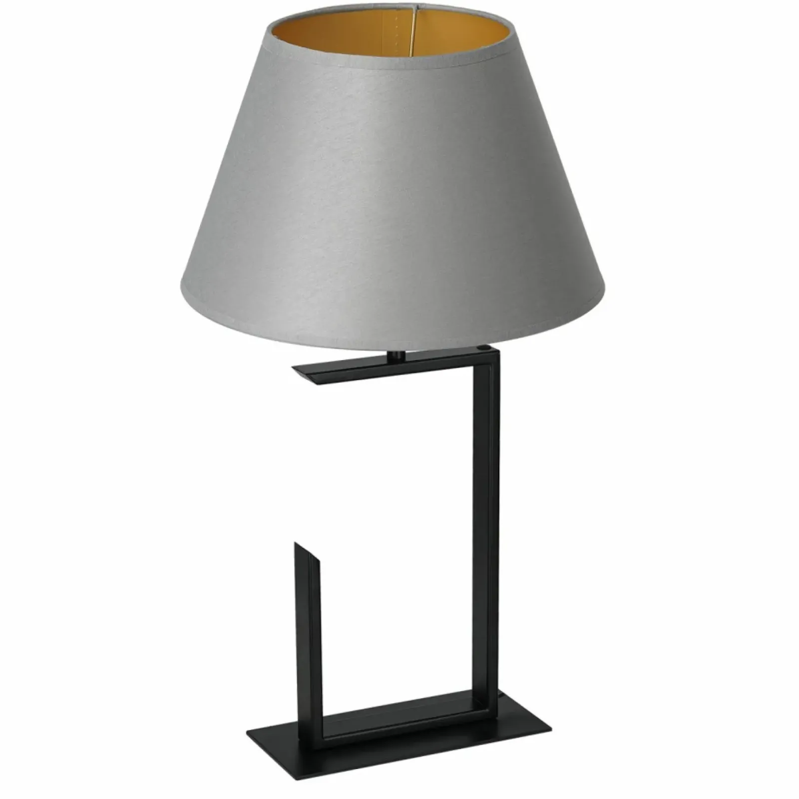 Sklep Kaja Szara lampka nocna ze złotym wnętrzem LX 3411 z serii TABLE LAMPS* Lampki Stołowe Z Abażurem|Tradycyjne Lampki Stołowe