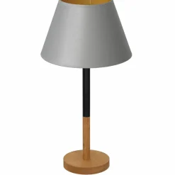 Sklep Kaja Szara lampka stołowa, stożkowy abażur LX 3756 z serii TABLE LAMPS* Lampki Stołowe Z Abażurem|Tradycyjne Lampki Stołowe
