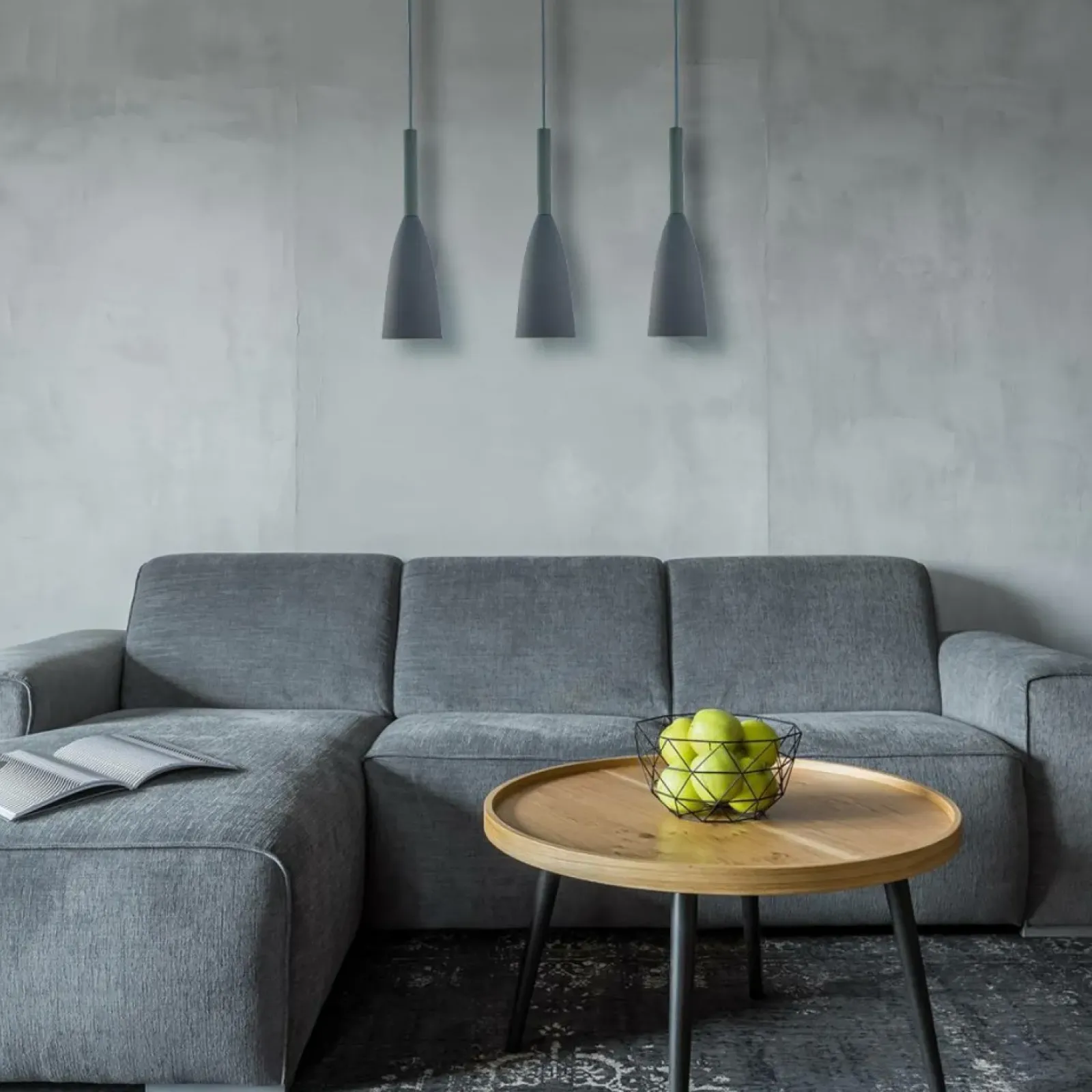 Sklep Kaja Szara, minimalistyczna lampa wisząca LP-181/3L GR SOLIN | Kaja Fashion