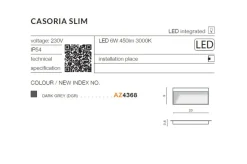 Sklep Kaja Szara zewnętrzna lampa ścienna LED AZ4368 CASORIA | Kaja Oświetlenie* Kinkiety Ogrodowe