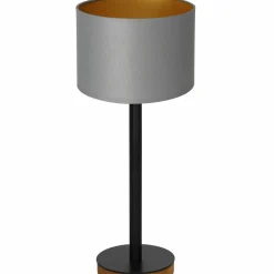 Sklep Kaja Szaro-czarna lampka stołowa, dekoracyjna LX 3836 z serii TABLE LAMPS* Lampki Stołowe Z Abażurem|Tradycyjne Lampki Stołowe