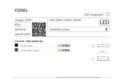 Sklep Kaja kinkiet elewacyjny dwukierunkowy LED AZ4354 COSEL | Kaja* Kinkiety Ogrodowe