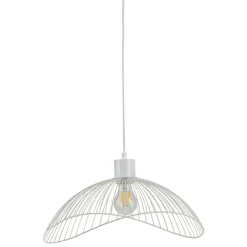 Sklep Kaja Szeroka, biała lampa wisząca ⌀50 PND-1702-1-L-W NUNEZ | Kaja Fashion