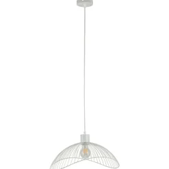 Sklep Kaja Szeroka, biała lampa wisząca ⌀50 PND-1702-1-L-W NUNEZ | Kaja Fashion