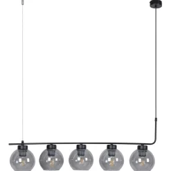 Sklep Kaja Szeroka, czarna lampa wisząca do salonu K-4882 TORVI | Kaja Online