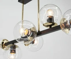 Sklep Kaja Szeroka, czarno-złota lampa do salonu 3030/6 BL TR SINTRA | Kaja Outlet