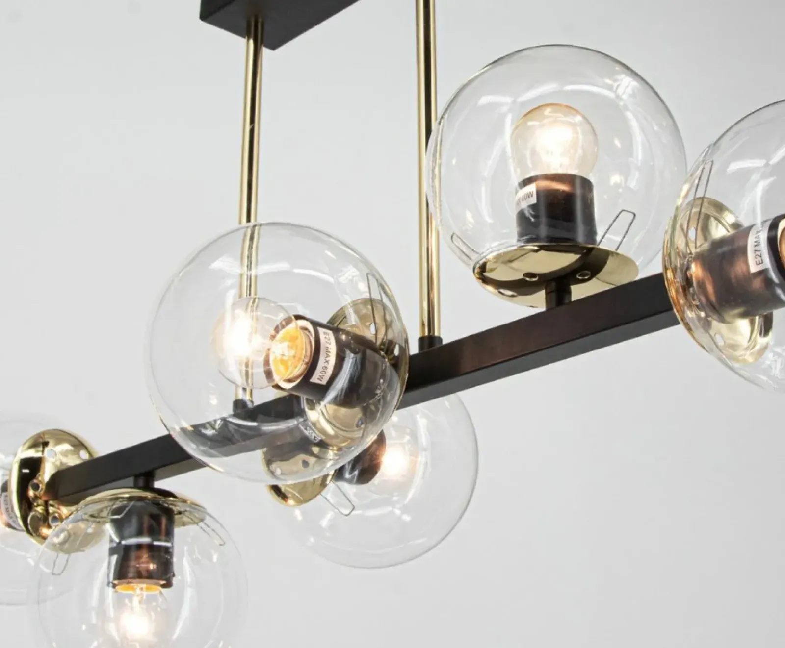 Sklep Kaja Szeroka, czarno-złota lampa do salonu 3030/6 BL TR SINTRA | Kaja Outlet