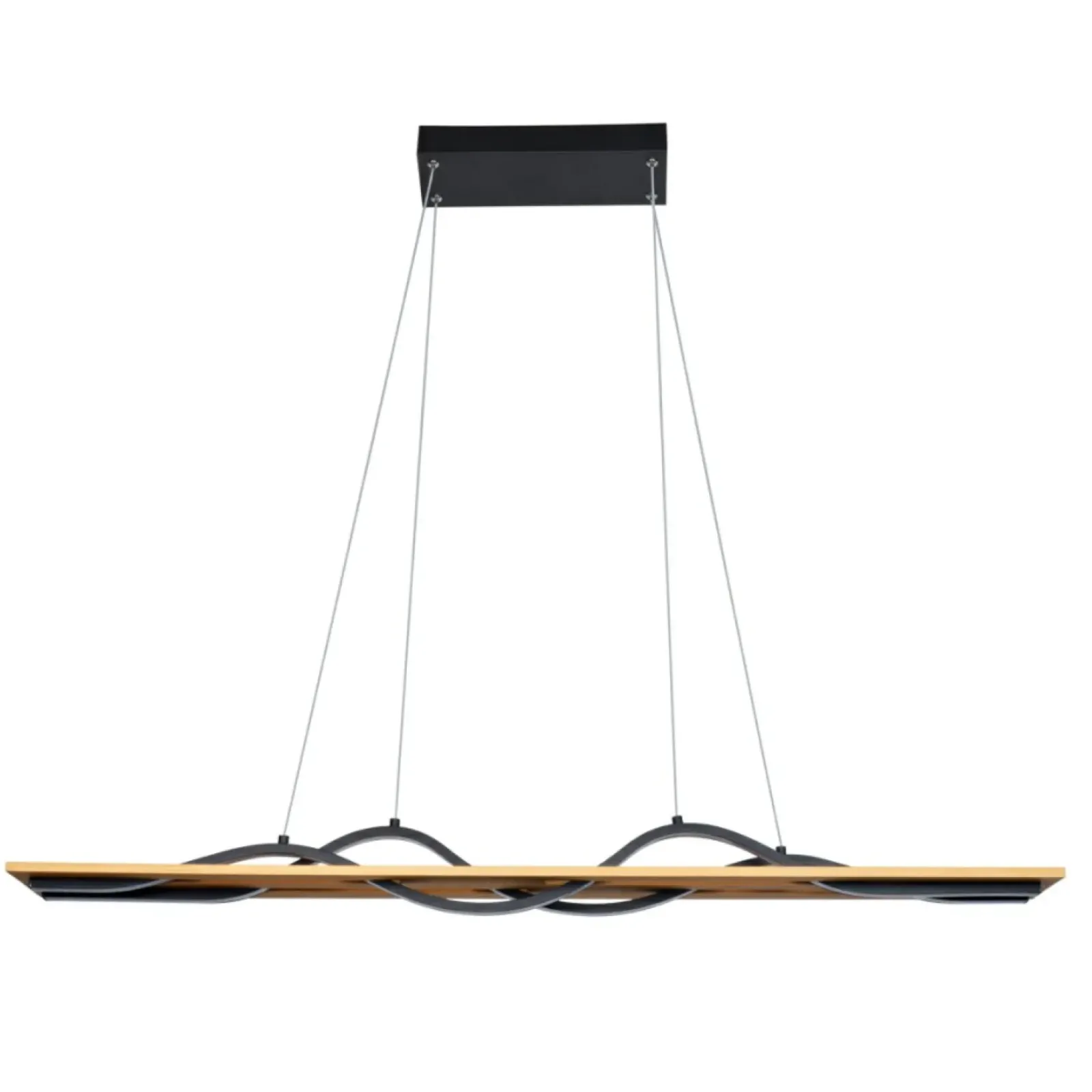 Sklep Kaja Szeroka, drewniana lampa LED nad stół PND-23848-30W-BK-GD CONATO | Kaja Store