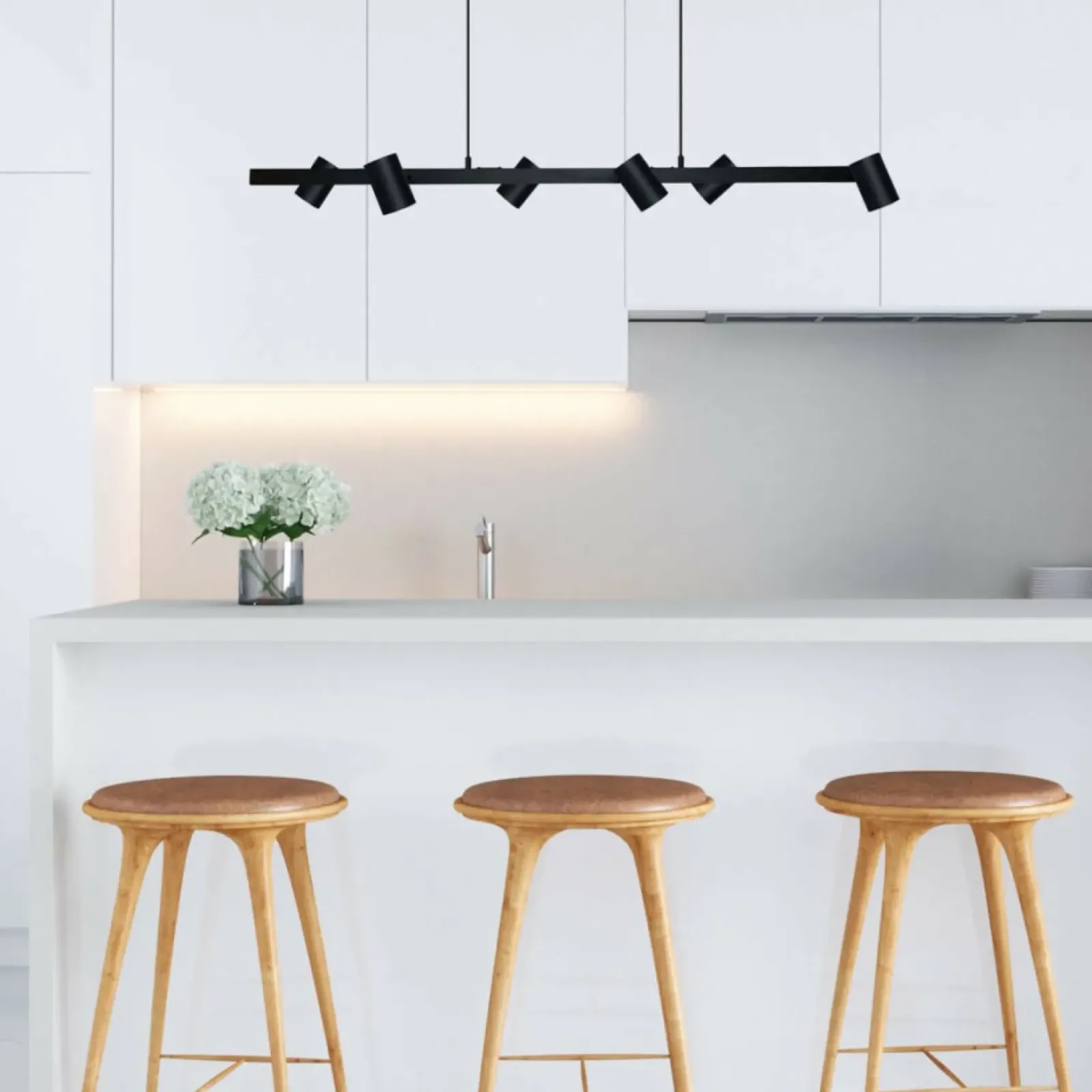 Sklep Kaja Szeroka lampa do oświetlenia stołu lub baru LP-731/6L BK SNOW | Kaja Sale
