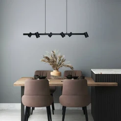 Sklep Kaja Szeroka lampa do oświetlenia stołu lub baru LP-731/6L BK SNOW | Kaja Sale