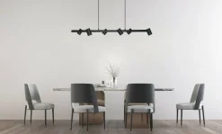 Sklep Kaja Szeroka lampa do oświetlenia stołu lub baru LP-731/6L BK SNOW | Kaja Sale