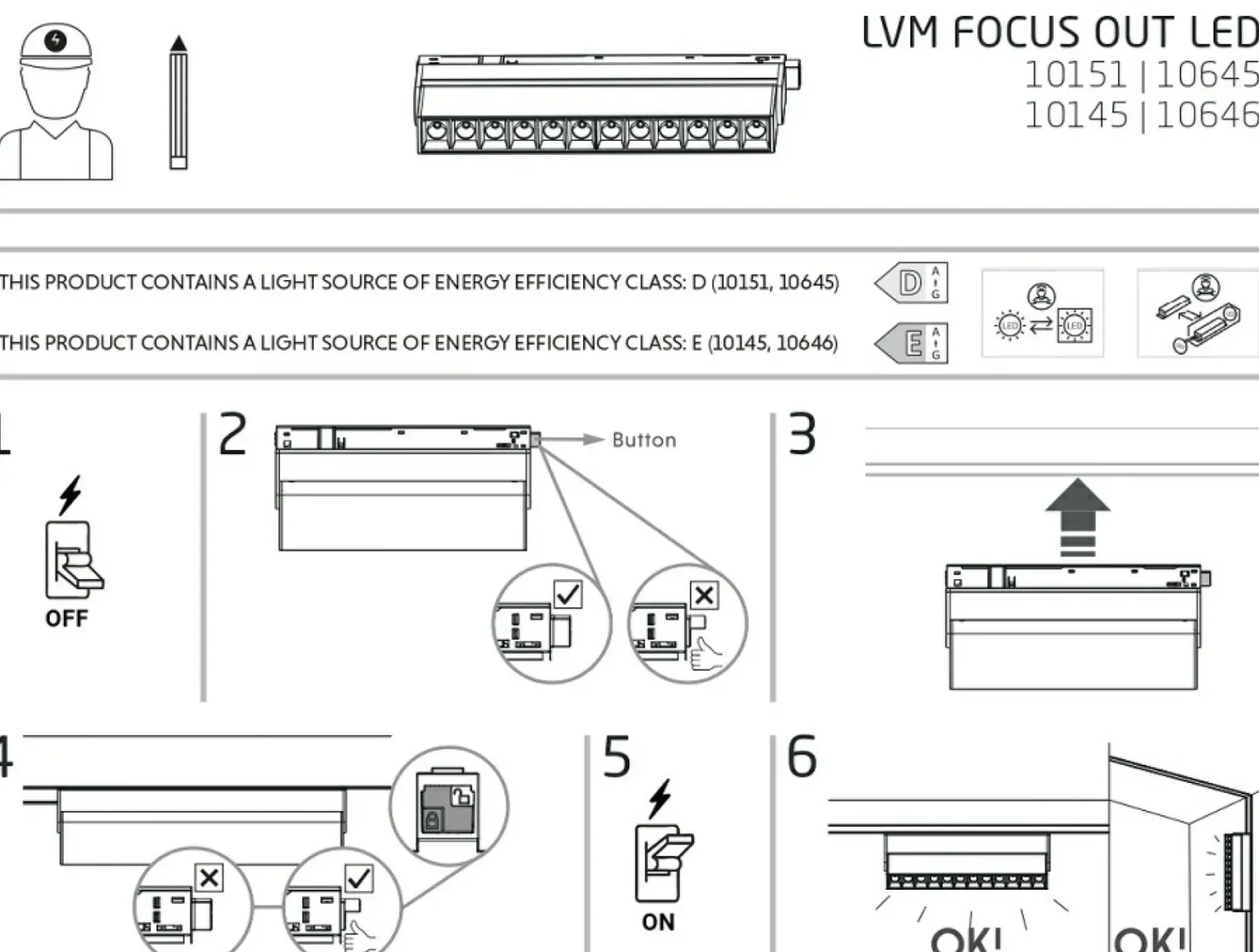 Sklep Kaja Szeroka lampa do szyny magnetycznej 1F 10151 LVM FOCUS OUT LED | Kaja* Szynoprzewody Podtynkowe|Szynoprzewody Natynkowe