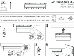 Sklep Kaja Szeroka lampa do szyny magnetycznej 1F 10645 LVM FOCUS OUT LED | Kaja* Szynoprzewody Podtynkowe|Szynoprzewody Natynkowe