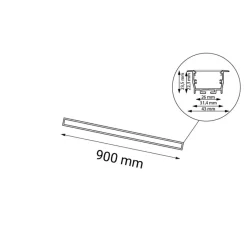 Sklep Kaja Szeroka lampa LED do wbudowania 90cm 4000K ANT 1827 HIATE | Kaja* Lampy Led|Oprawy Podtynkowe