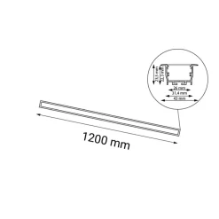 Sklep Kaja Szeroka lampa LED, panel wpustowy 120cm 4000K ANT 1830 HIATE | Kaja* Lampy Led|Oprawy Podtynkowe