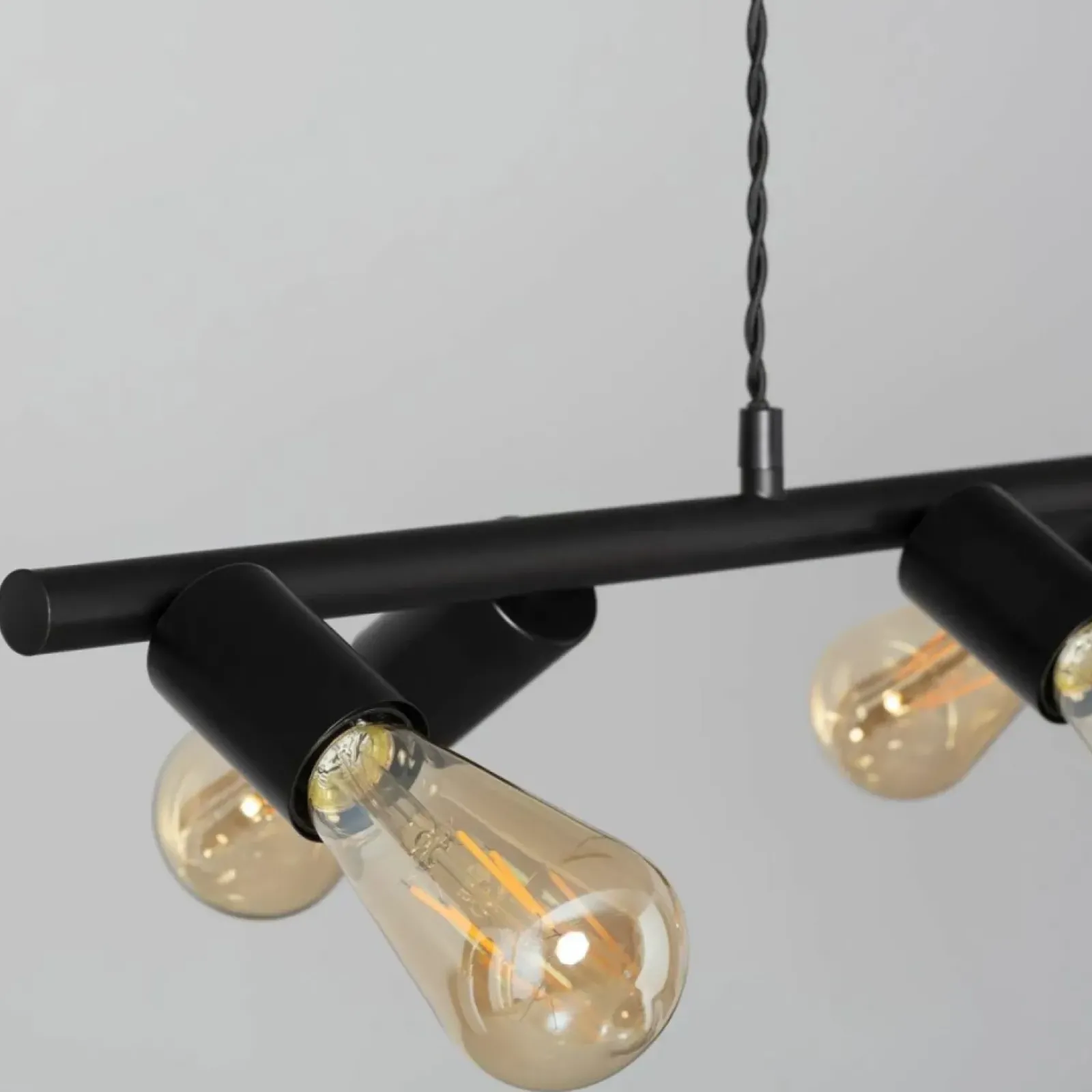 Sklep Kaja Szeroka lampa nad stół, na ozdobne żarówki ABR-RRN-8XE27 RETRO | Kaja czarny Best Sale