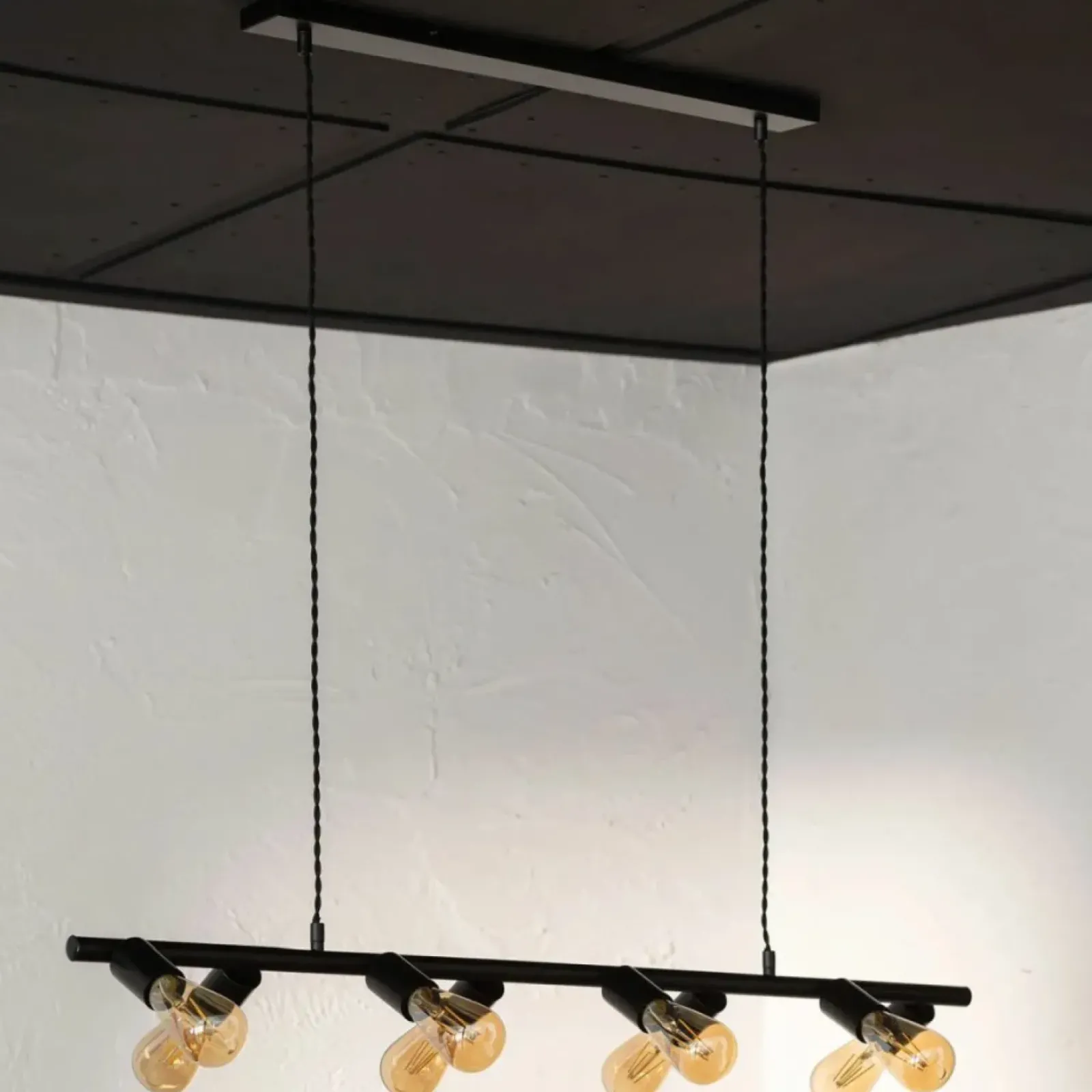 Sklep Kaja Szeroka lampa nad stół, na ozdobne żarówki ABR-RRN-8XE27 RETRO | Kaja czarny Best Sale