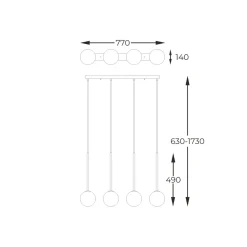 Sklep Kaja Szeroka lampa nad wyspę kuchenną P0574-04D-F7AA ARCTURUS | Kaja Discount
