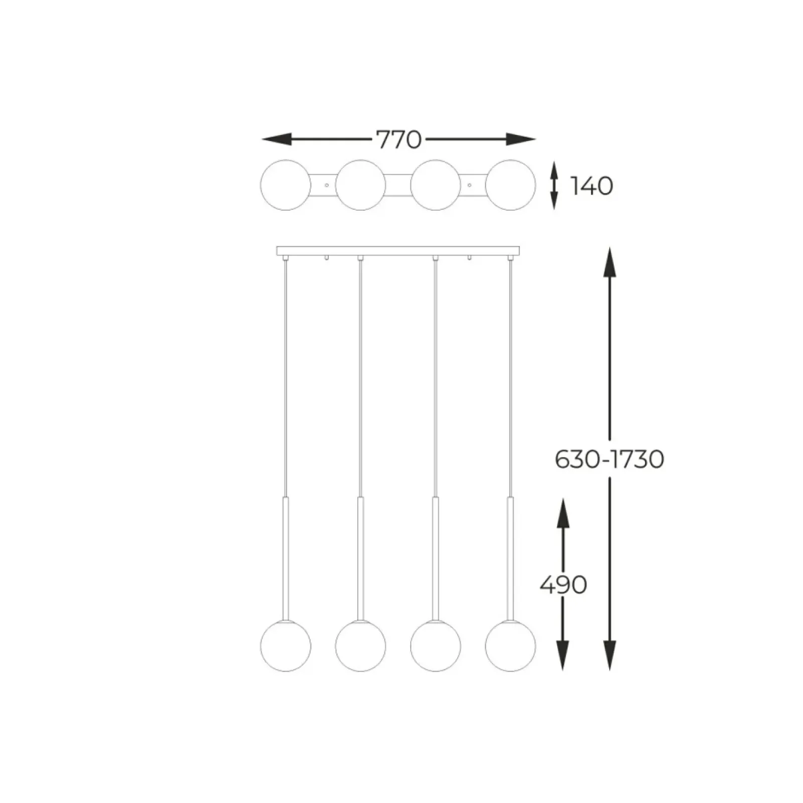 Sklep Kaja Szeroka lampa nad wyspę kuchenną P0574-04D-F7AA ARCTURUS | Kaja Discount