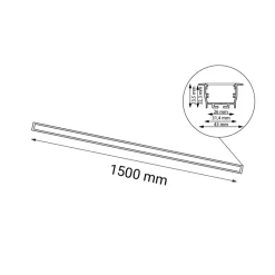 Sklep Kaja Szeroka lampa podtynkowa LED 150cm 4000K ANT 1835 HIATE | Kaja* Oprawy Podtynkowe|Lampy Led