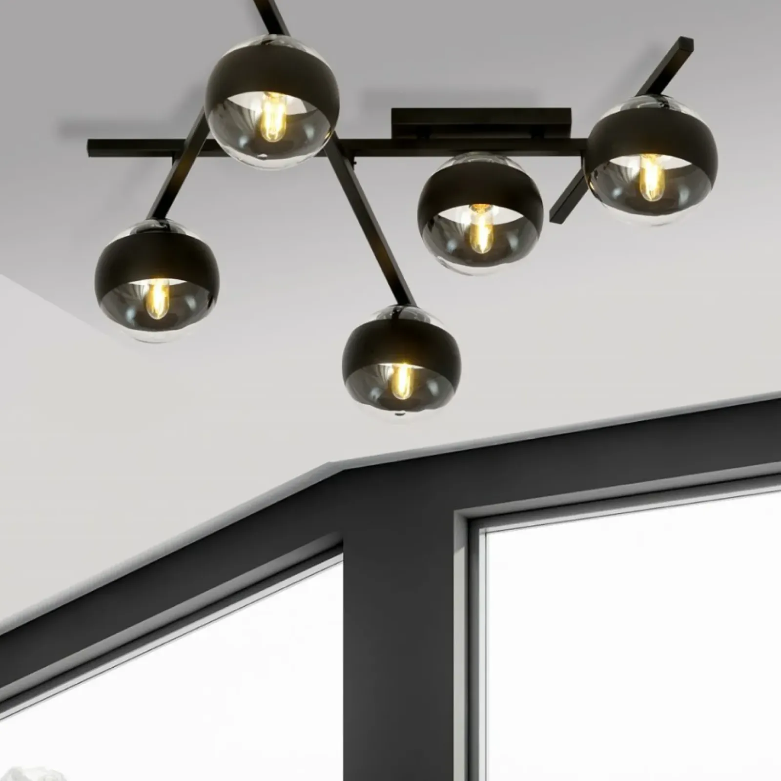 Sklep Kaja Szeroka lampa sufitowa z pięcioma kloszami 1105/5 SMART | Kaja Discount