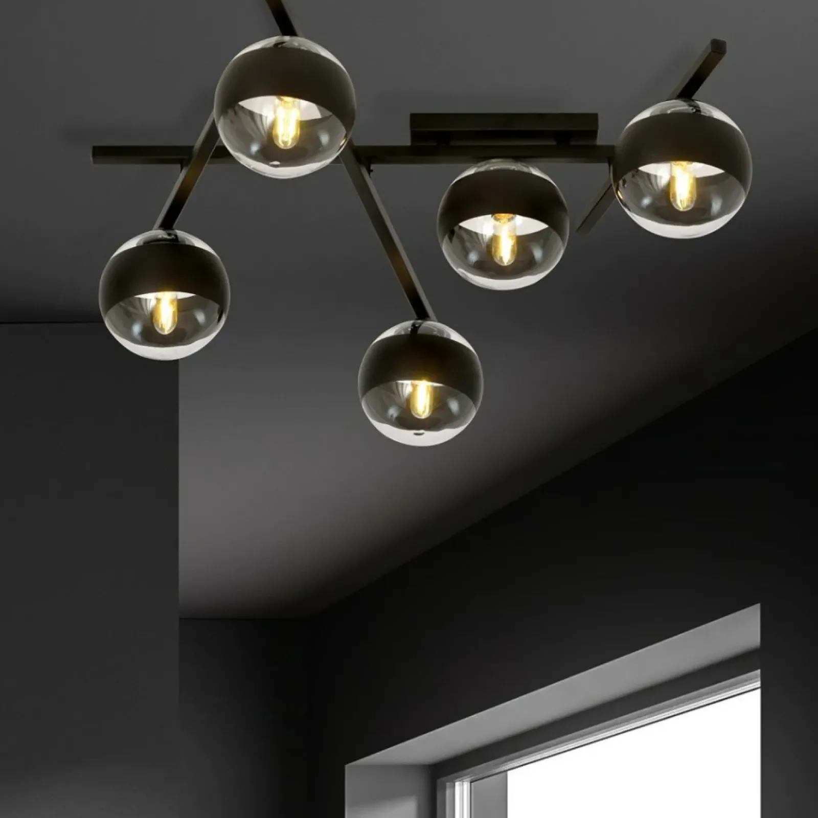 Sklep Kaja Szeroka lampa sufitowa z pięcioma kloszami 1105/5 SMART | Kaja Discount