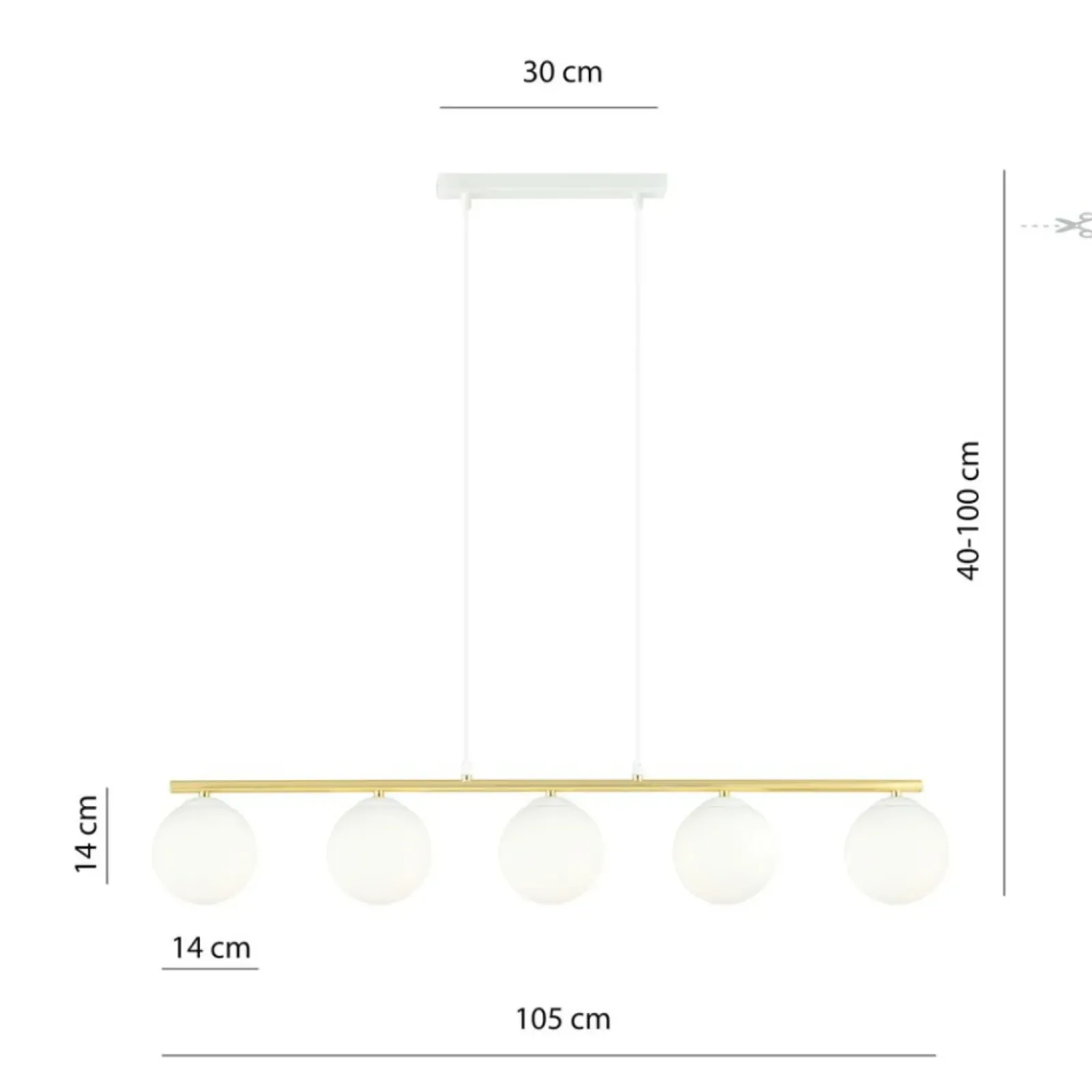 Sklep Kaja Szeroka lampa wisząca do eleganckiej jadalni 1255/5 z serii ALLORA Store