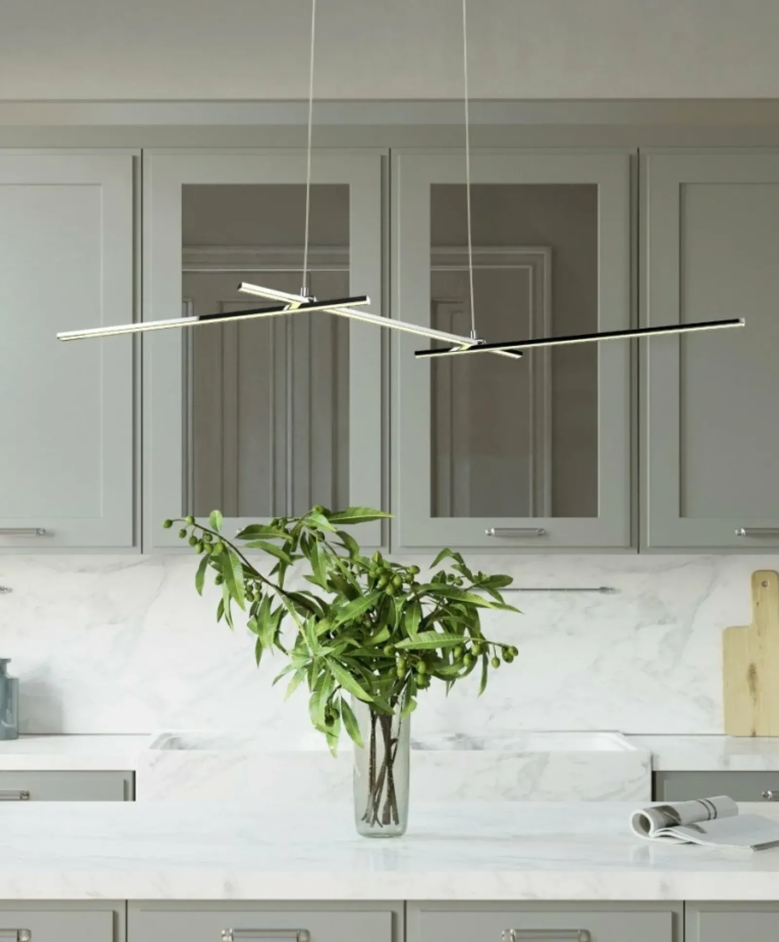 Sklep Kaja Szeroka lampa wisząca do salonu A0021-330 THASOS | Kaja Oświetlenie chrom Shop