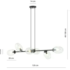 Sklep Kaja Szeroka lampa wisząca na regulowanych zwisach 1262/6 z serii PANDORA Outlet