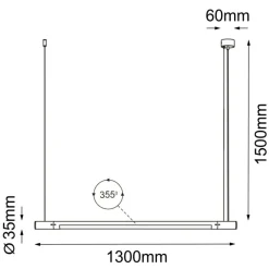 Sklep Kaja Szeroka lampa wisząca na świetlówkę 130cm ANT 5054 IBARA | Kaja Best