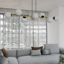 Sklep Kaja Szeroka lampa wisząca nad stół w jadalni 1241/8 z serii GRAVITY | Kaja Fashion