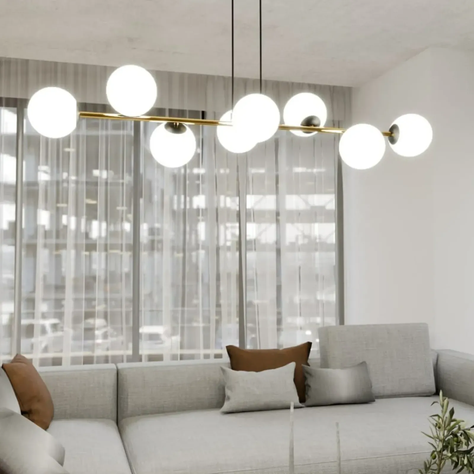 Sklep Kaja Szeroka lampa wisząca nad stół w jadalni 1241/8 z serii GRAVITY | Kaja Fashion