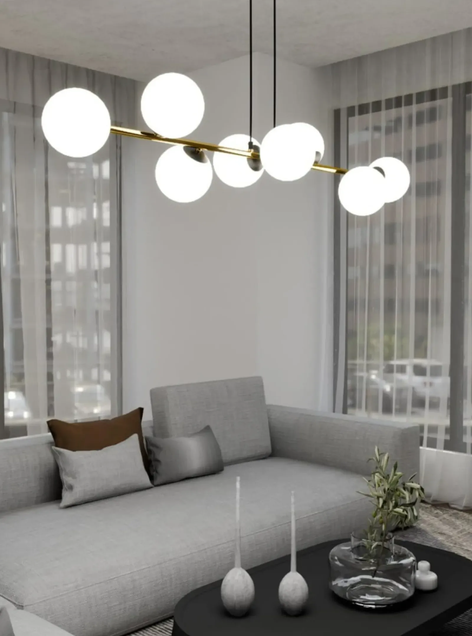 Sklep Kaja Szeroka lampa wisząca nad stół w jadalni 1241/8 z serii GRAVITY | Kaja Fashion