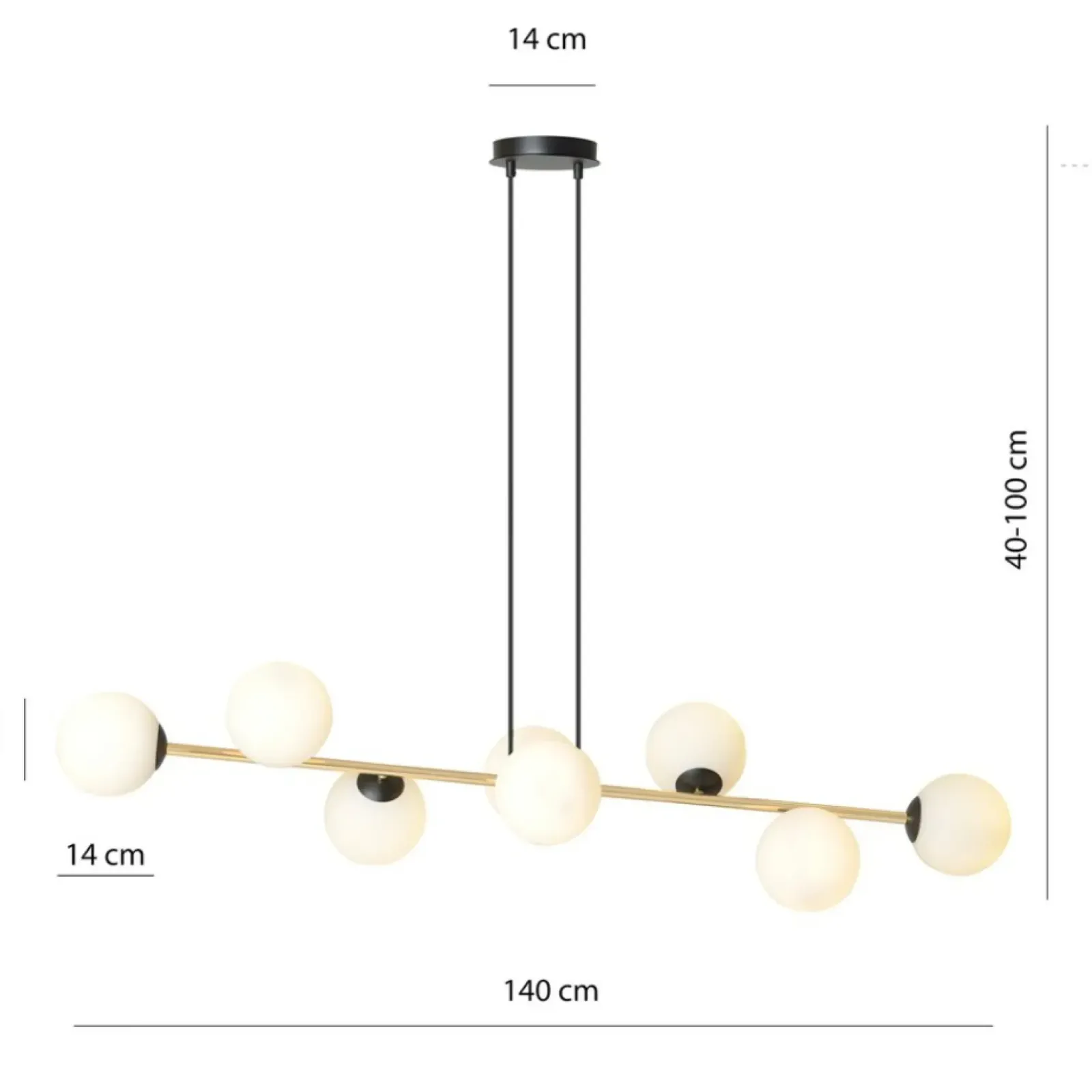 Sklep Kaja Szeroka lampa wisząca nad stół w jadalni 1241/8 z serii GRAVITY | Kaja Fashion