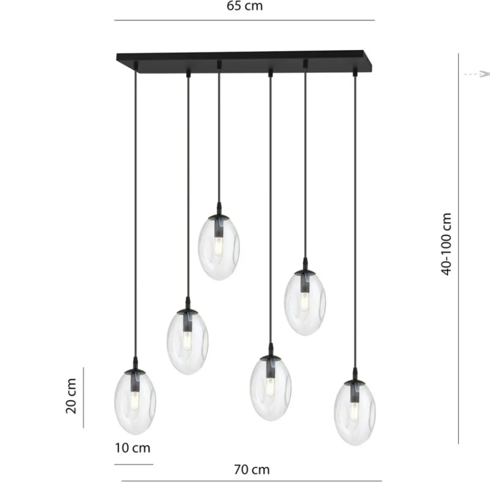 Sklep Kaja Szeroka lampa wisząca nad stół w salonie 1265/6 z serii ASTRAL | Kaja Clearance