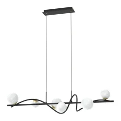 Sklep Kaja Szeroka lampa wisząca nad stół w jadalni MD3145-6-EBGN NISYRO | Kaja Fashion