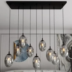 Sklep Kaja Szeroka lampa wisząca z ciemnymi kloszami 1266/9 z serii ASTRAL | Kaja Clearance